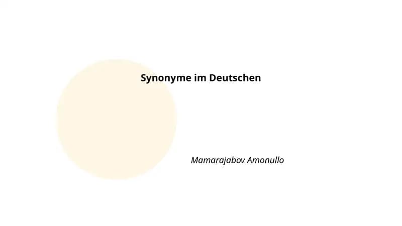 Synonyme im Deutschen