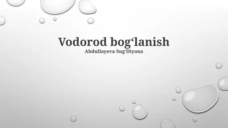 Vodorod bogʻlanish