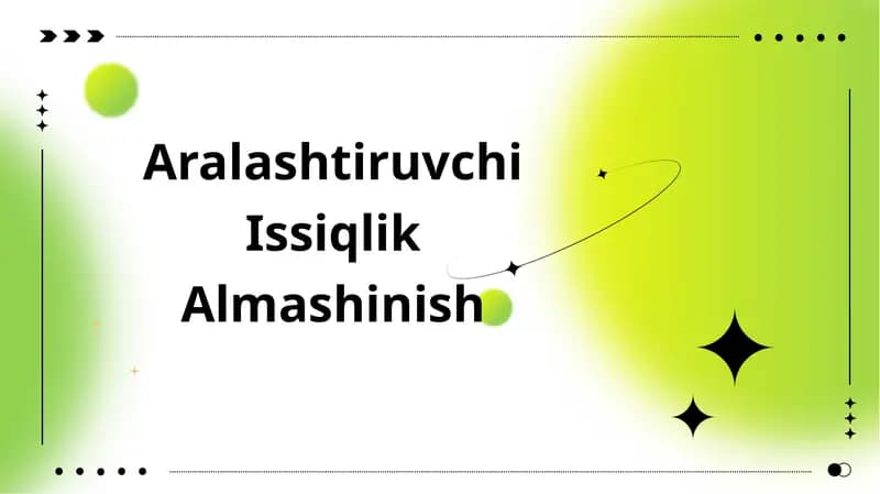 Aralashtiruvchi Issiqlik Almashinish