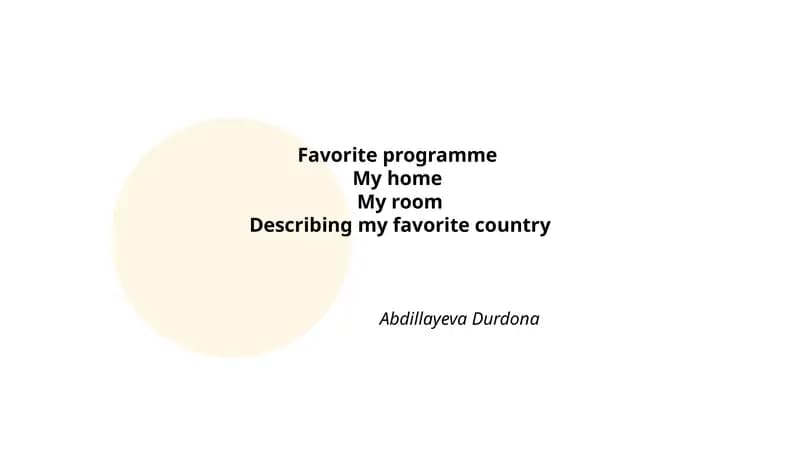 My Favorite Programme