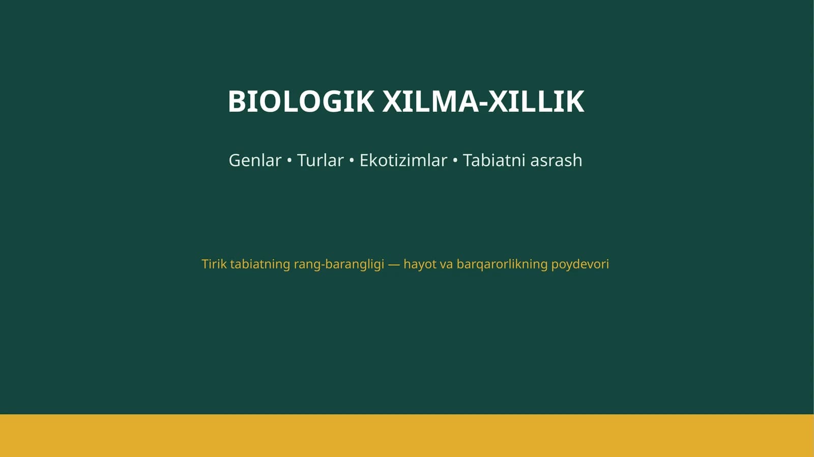 biologik xilma xillig