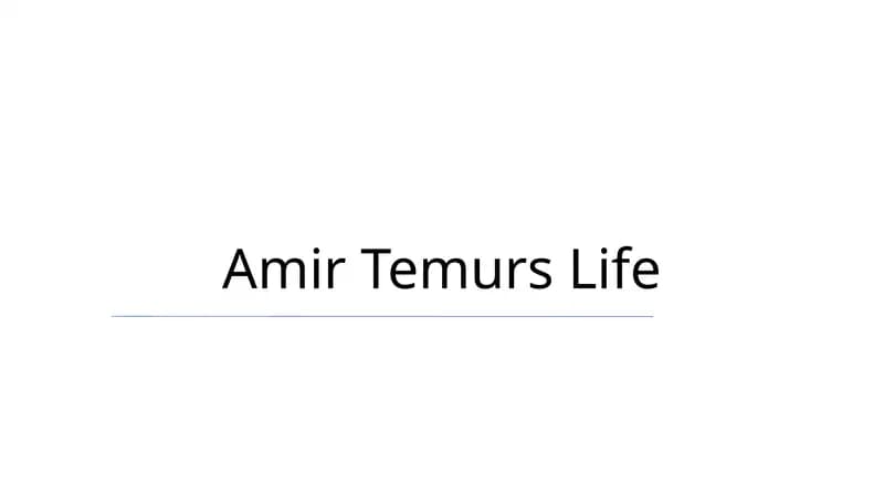 Amir Temurning hayoti