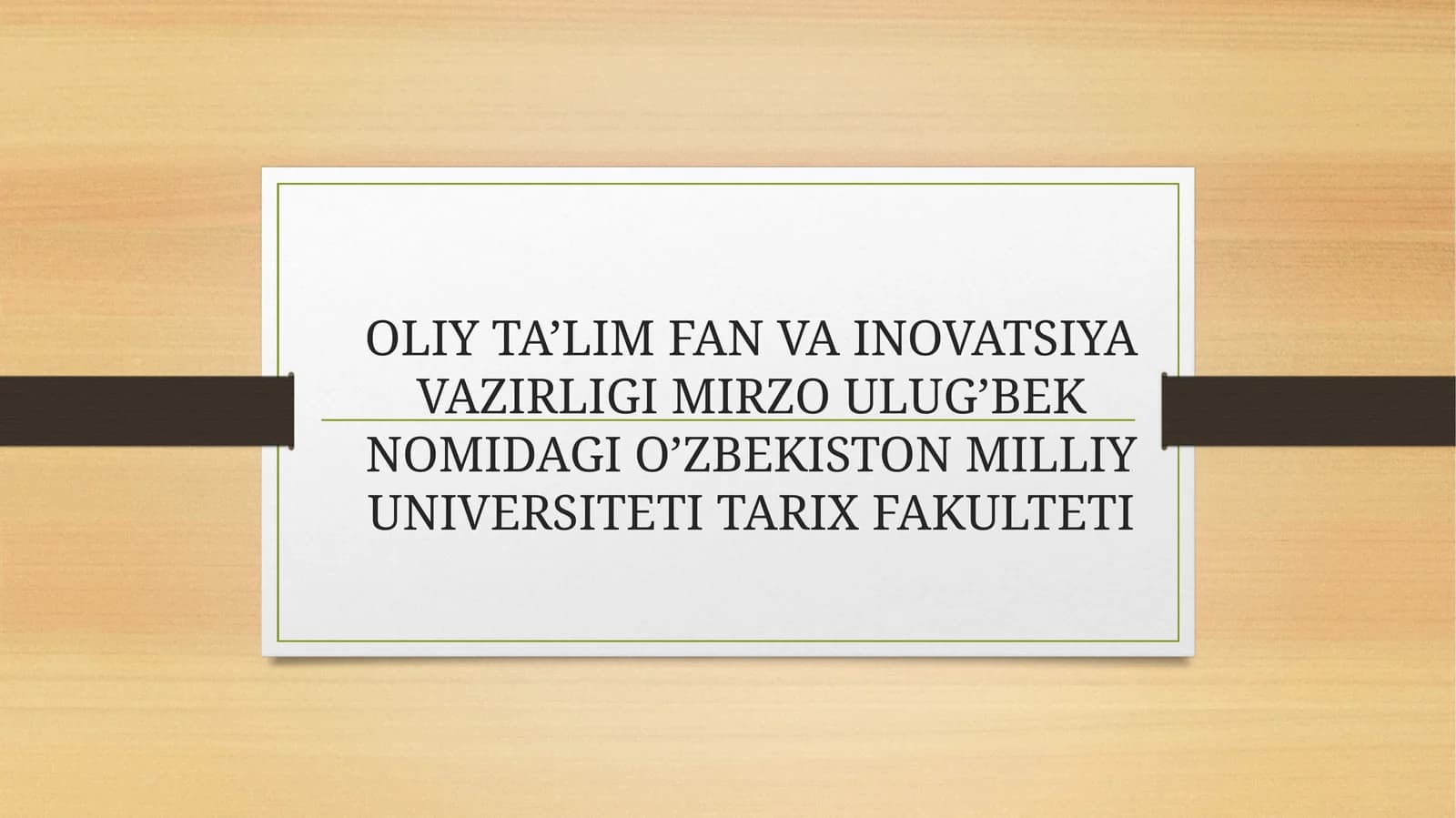 TARIX TA’LIMIDA ELEKTRON TAQDIMOT AHAMIYATI