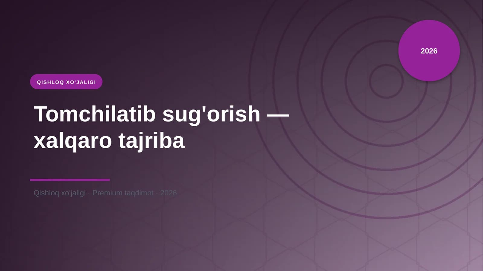Tomchilatib sug'orish — xalqaro tajriba