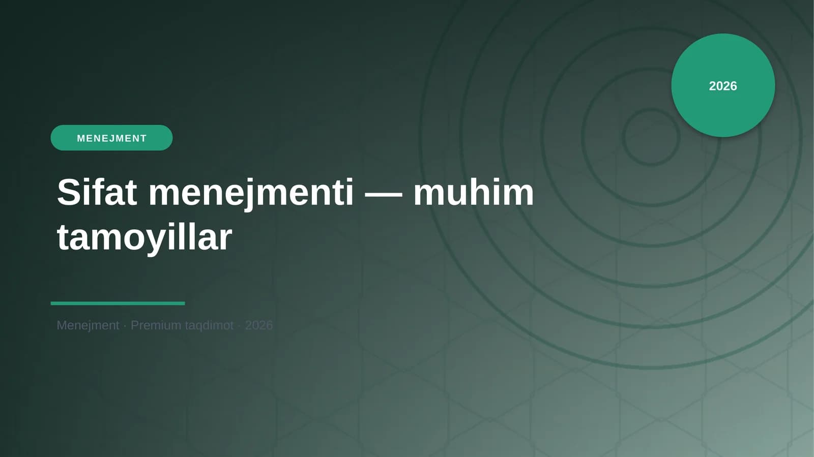 Sifat menejmenti — muhim tamoyillar