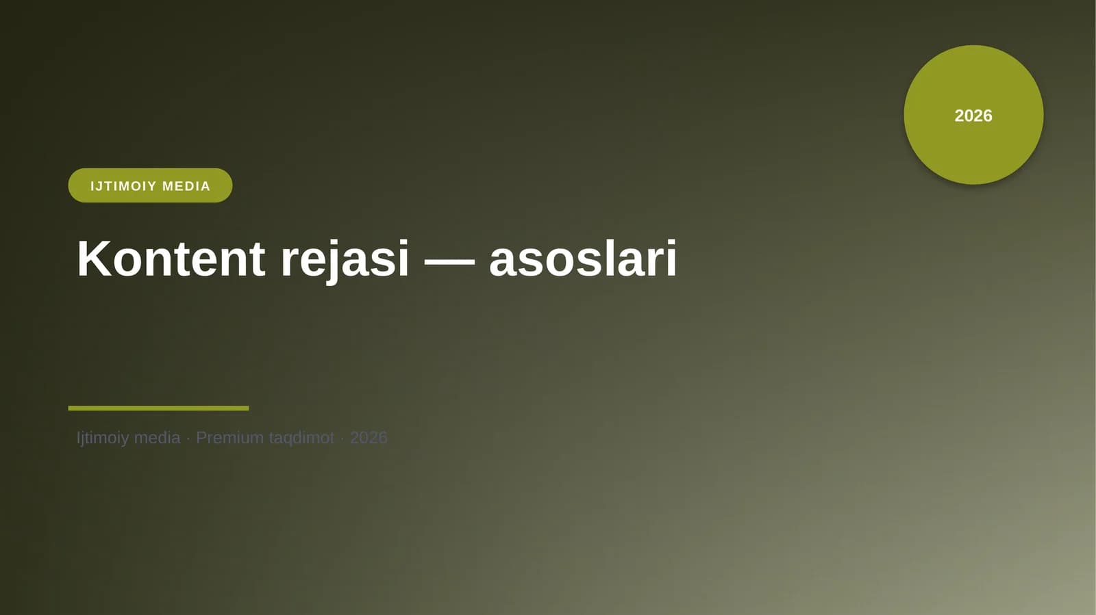 Kontent rejasi — asoslari
