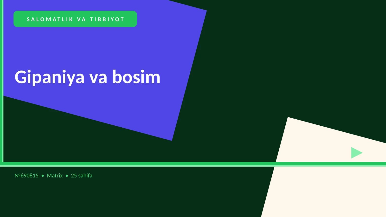 Gipaniya va bosim