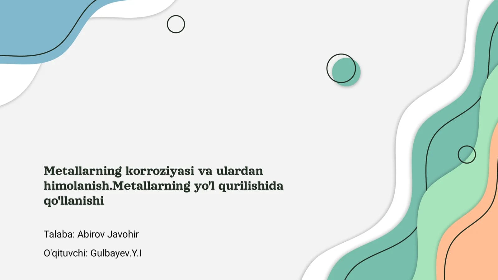 Metallarning korroziyasi va ulardan himolanish