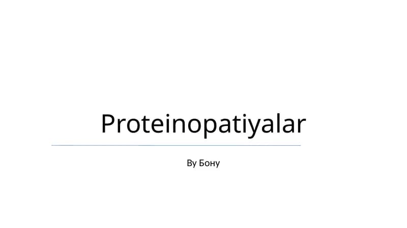 Proteinopatiyalar