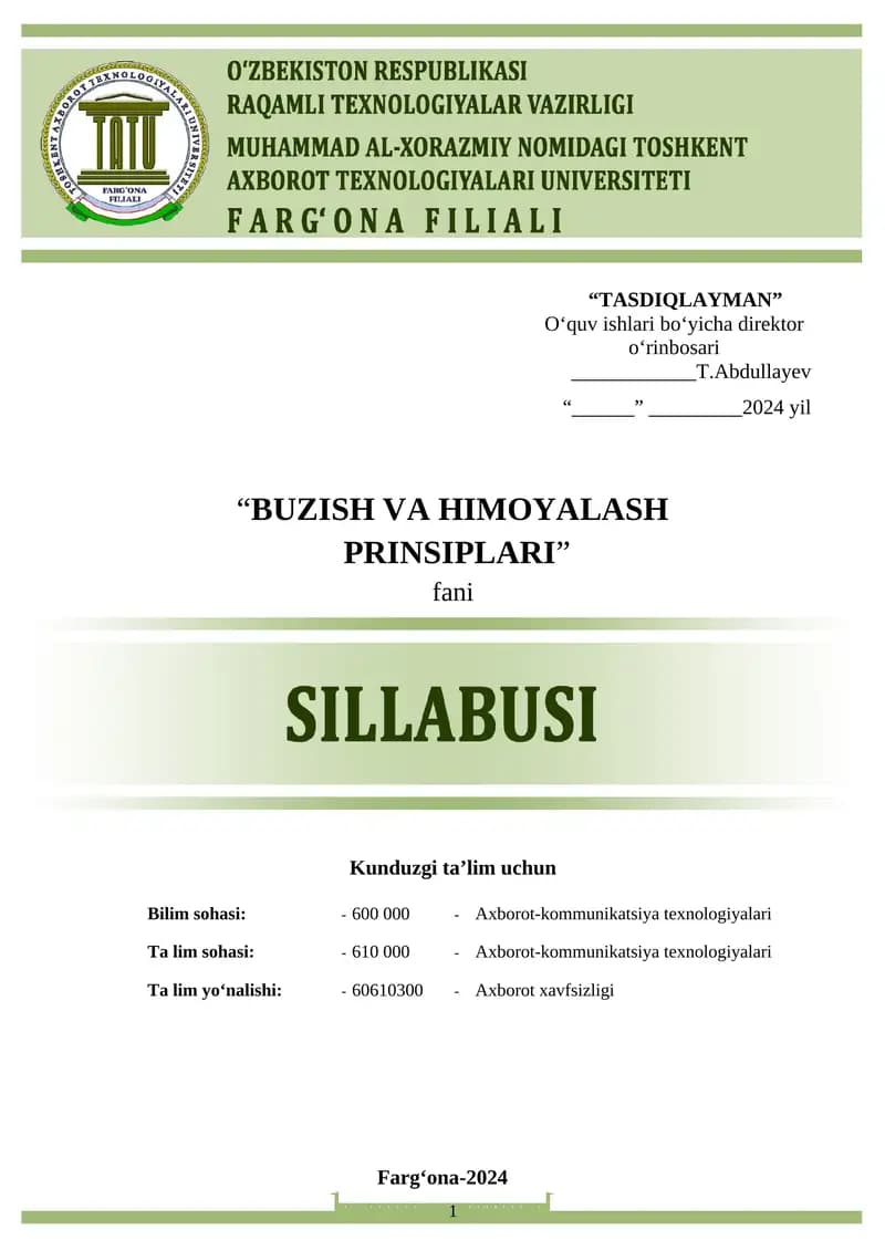 Buzish va himoyalash prinsiplari