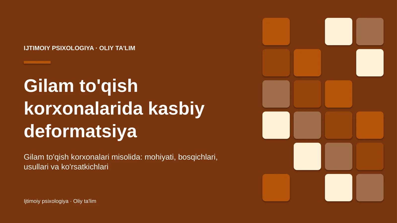 Gilam to'qish korxonalarida kasbiy deformatsiya