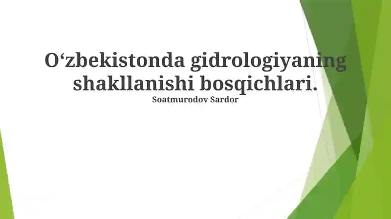 Suv havzalari ekologiyasi va gidrologiya