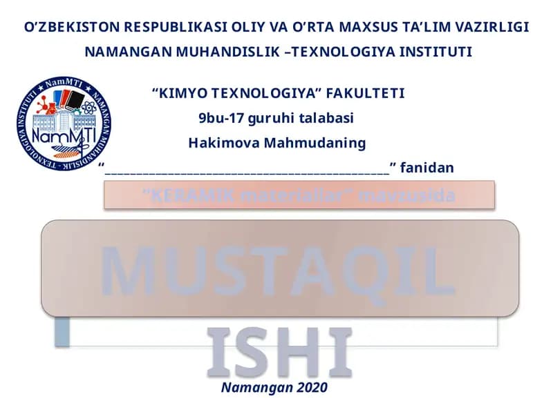 KERAMIK MATERIALLAR