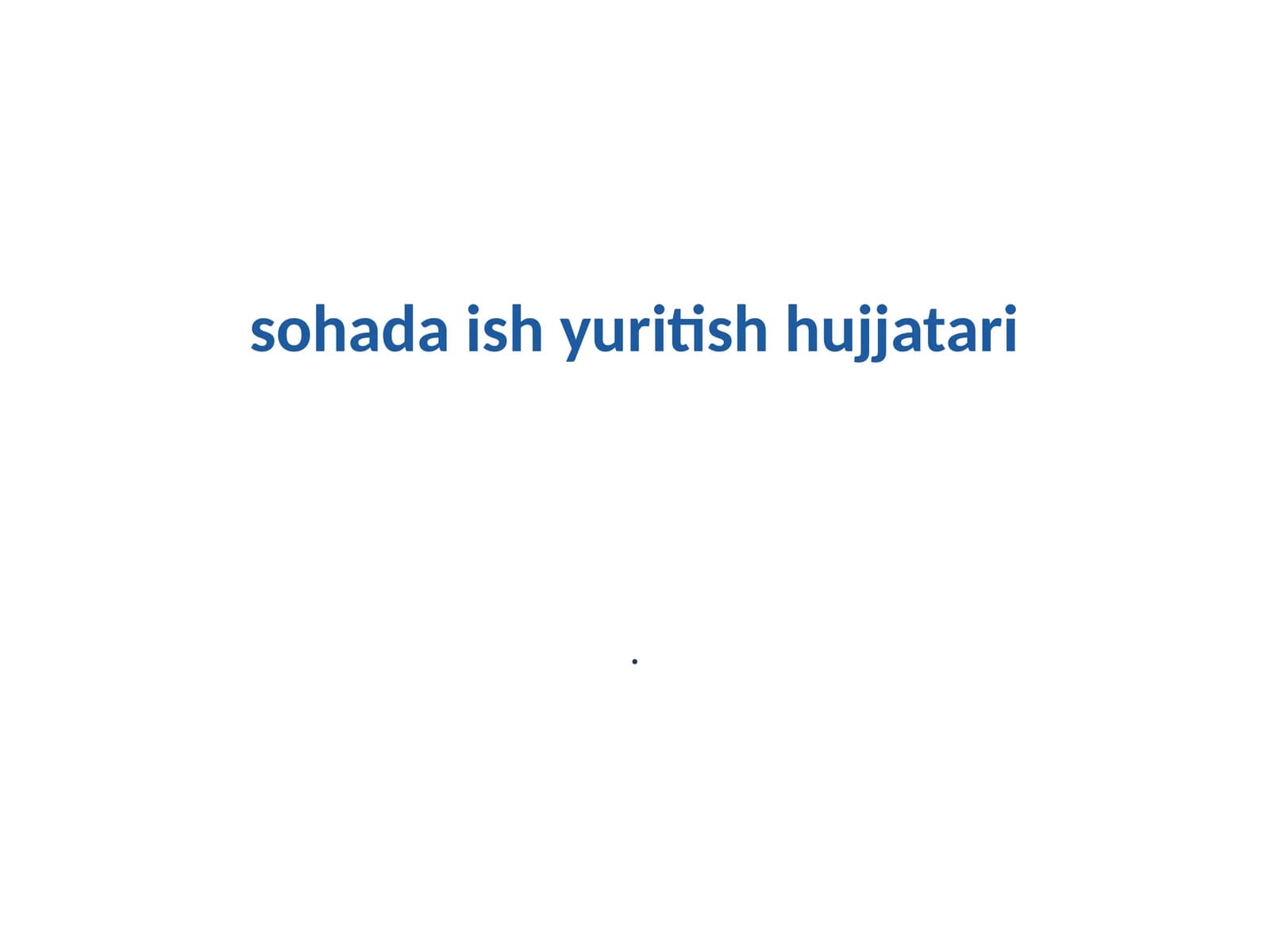 Sohada ish yuritish hujjatari