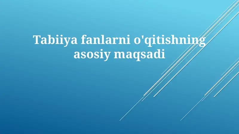 Tabiatshunoslik mohiyati