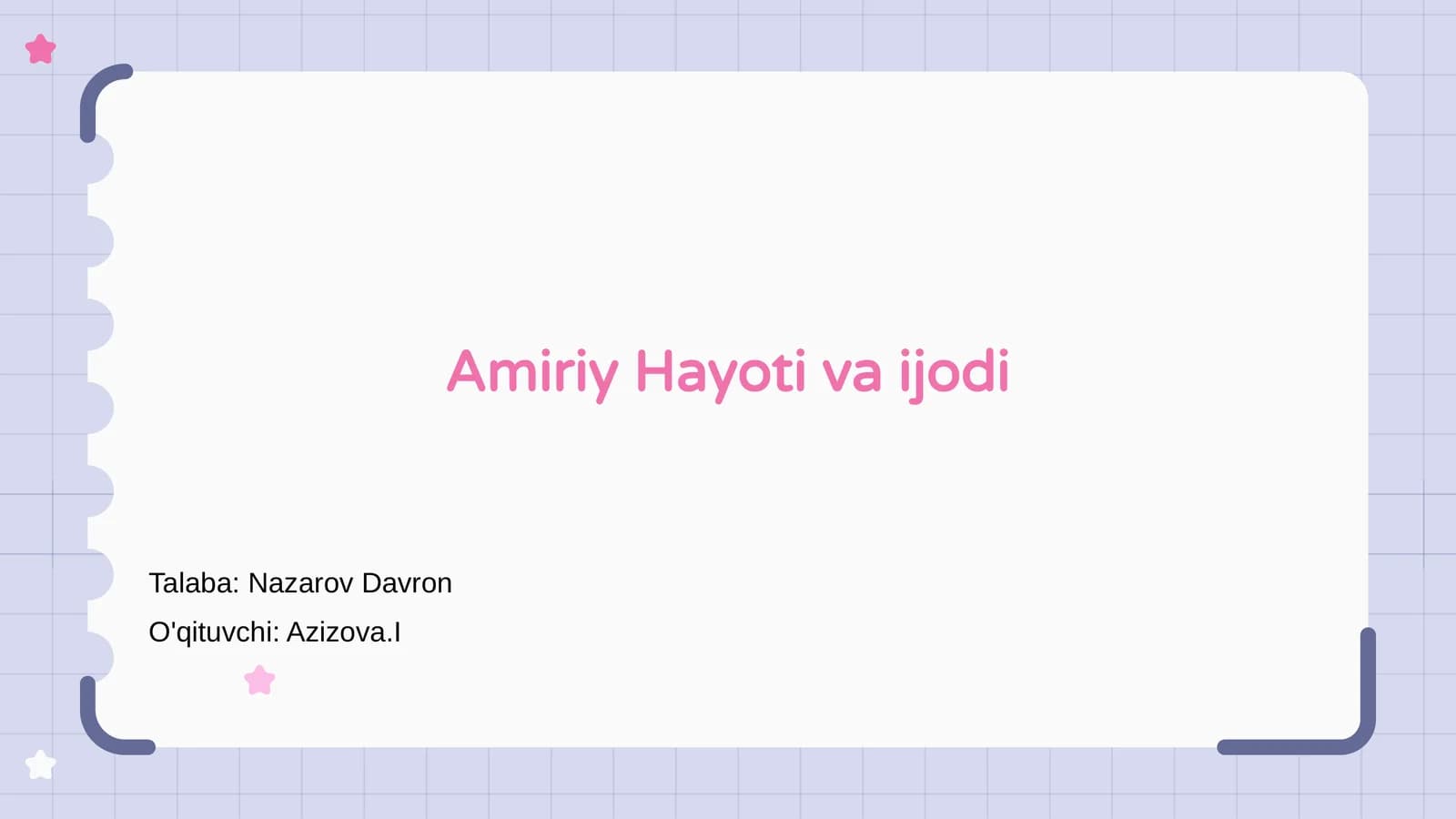 Amiriy Hayoti va Ijodi
