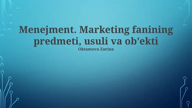 Marketing tadqiqot usullari