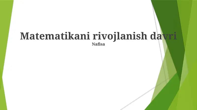 Matematikani rivojlanish davri