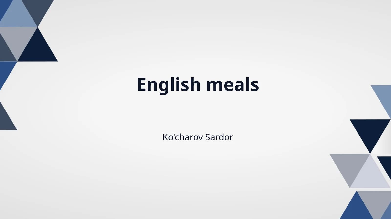 English meals
