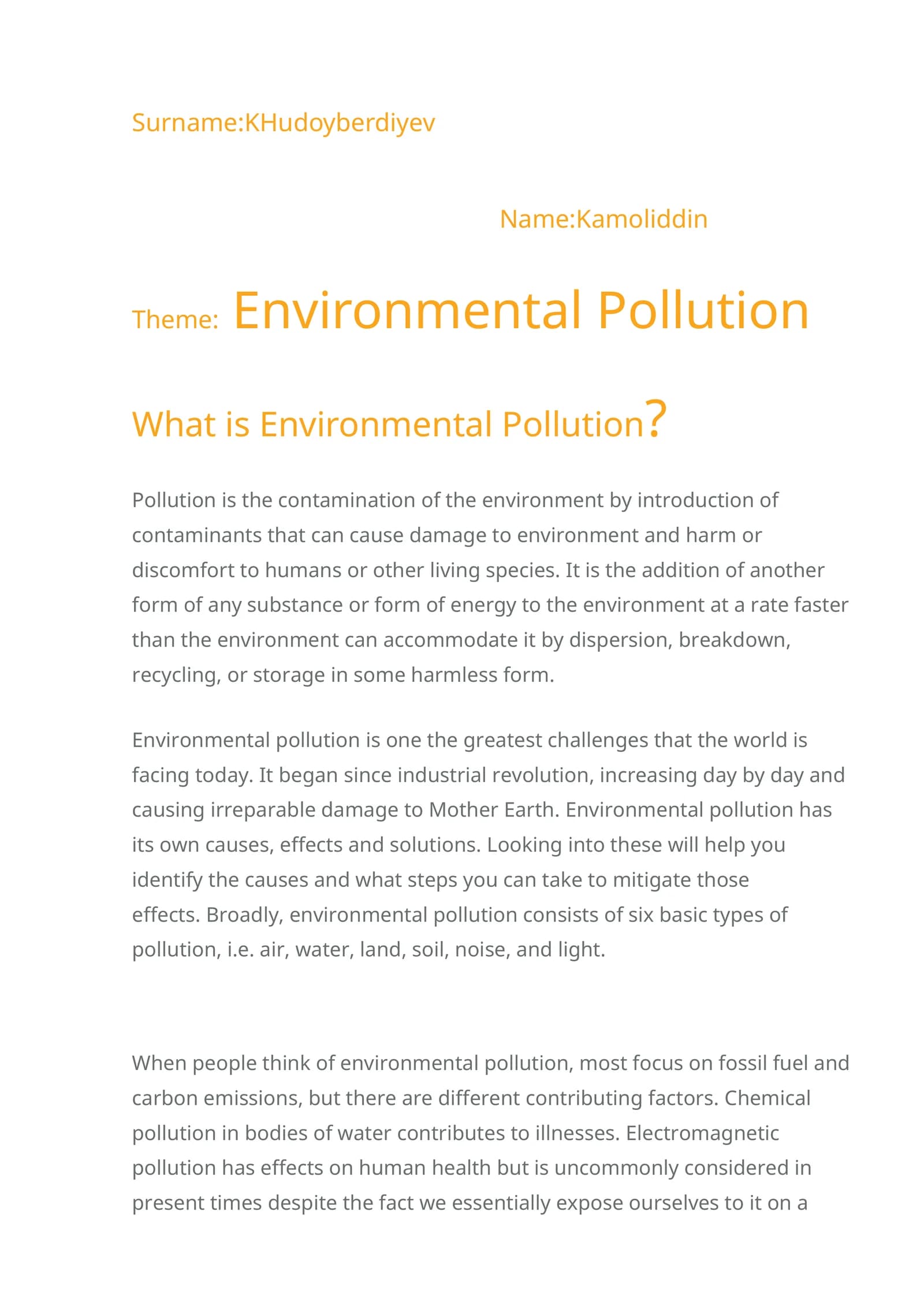 Environmental Pollution