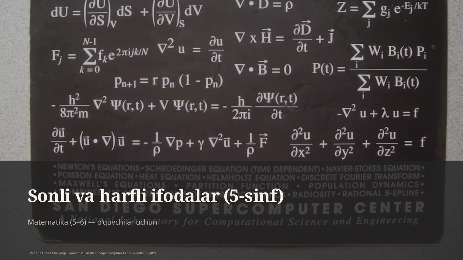 Sonli va harfli ifodalar (5-sinf)