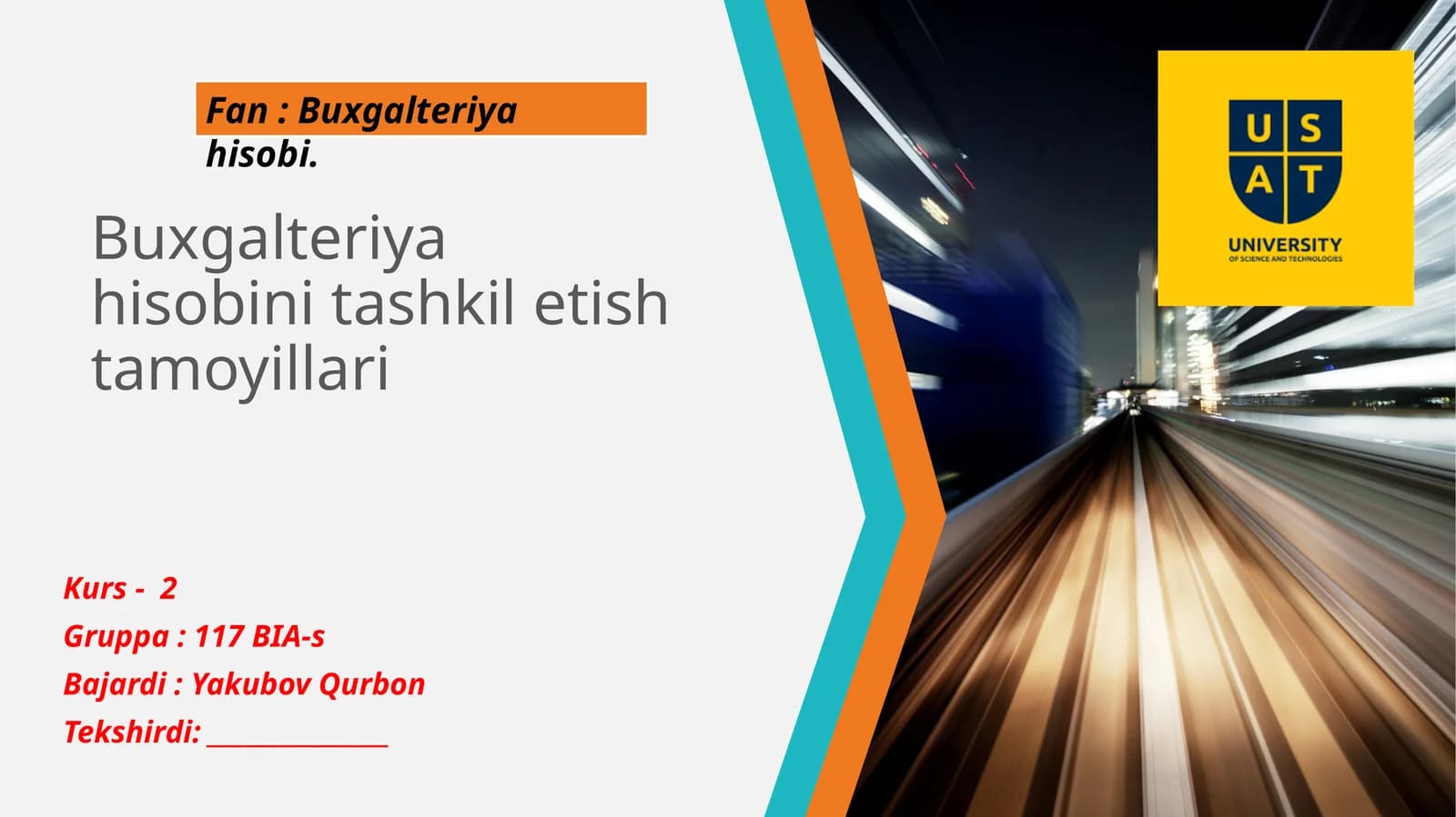 Buxgalteriya hisobini tashkil etish tamoyillari