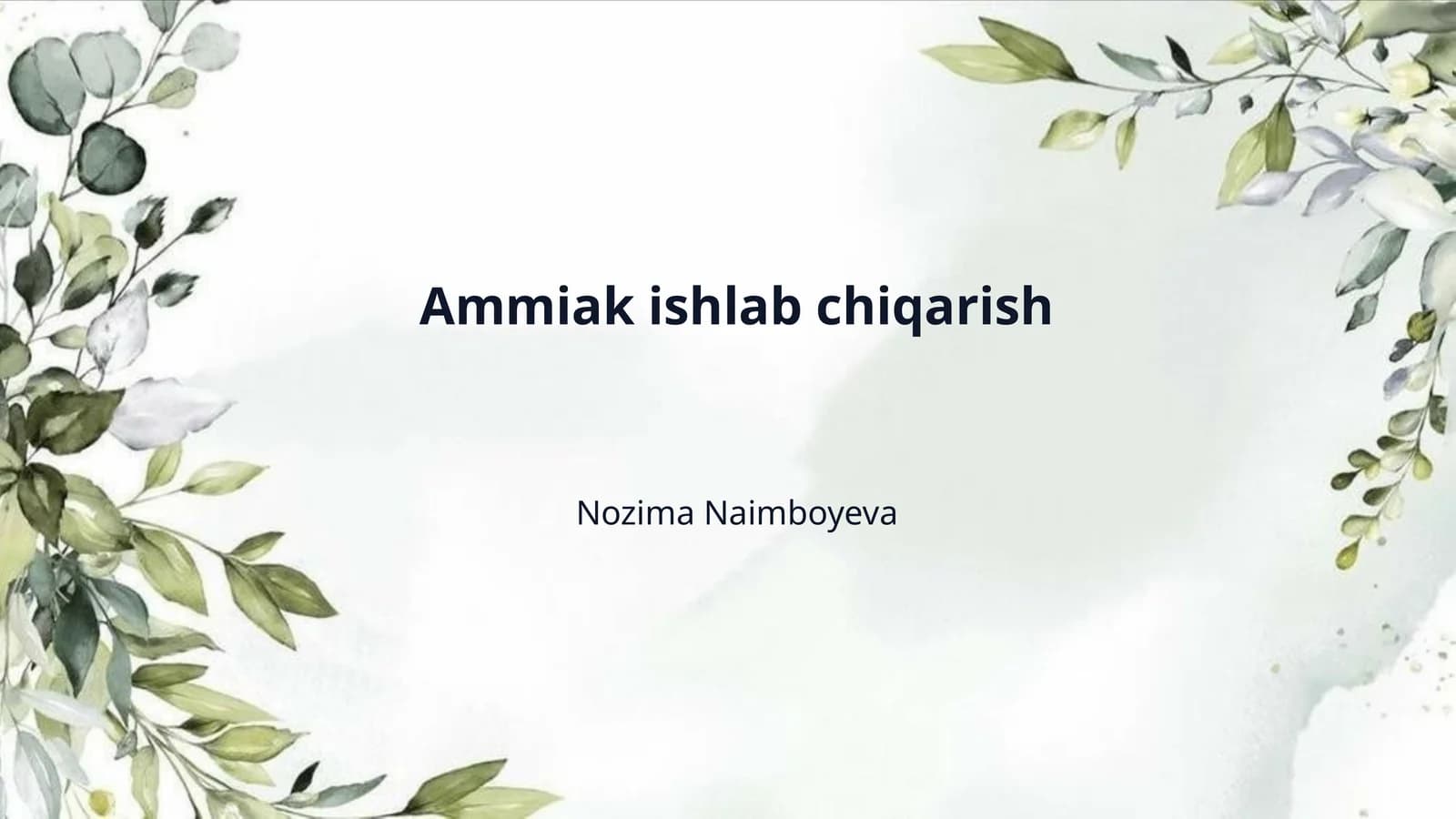 Ammiak ishlab chiqarish