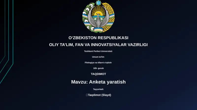 Anketa yaratish