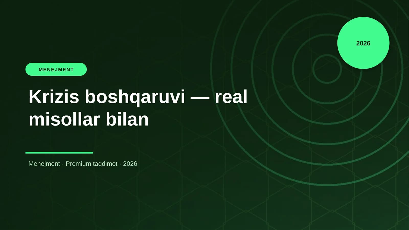 Krizis boshqaruvi — real misollar bilan