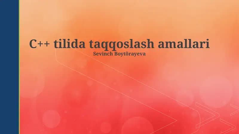 C++ tilida taqqoslash amallari