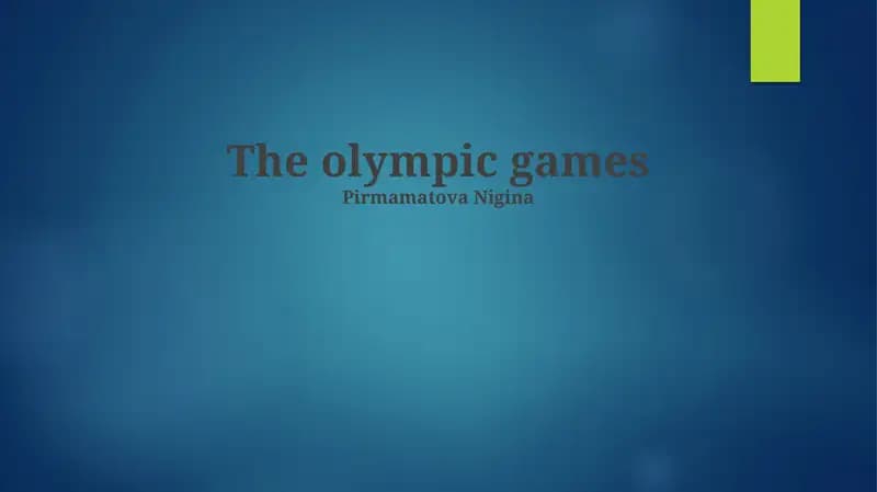 The Olympic Games