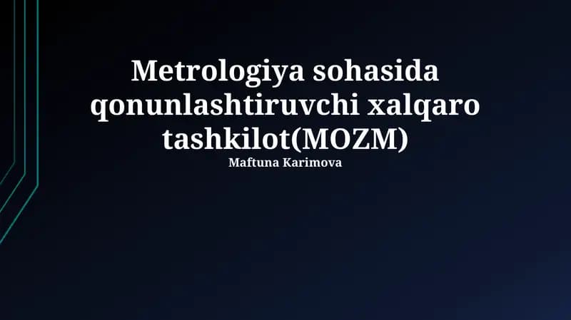 O'lchov huquqi xalqaro tashkiloti (OIML)