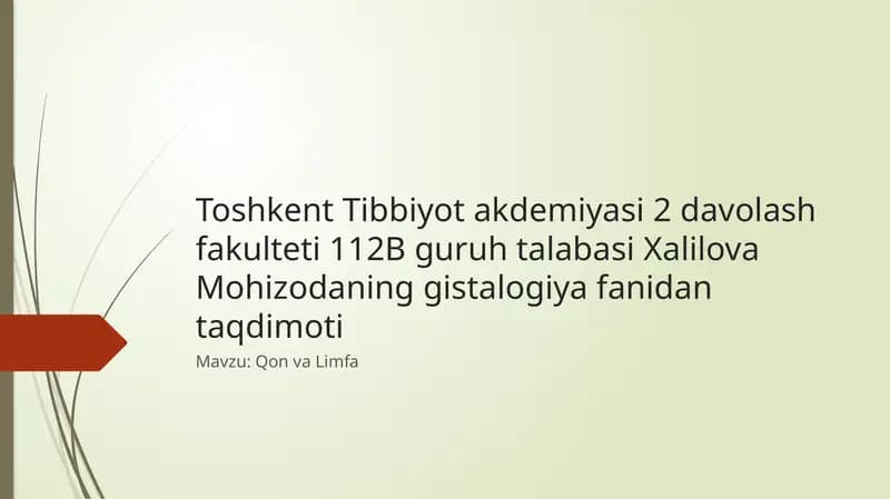 Qon va Limfa