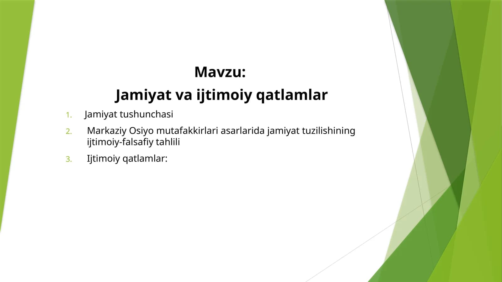 Jamiyat va ijtimoiy qatlamlar