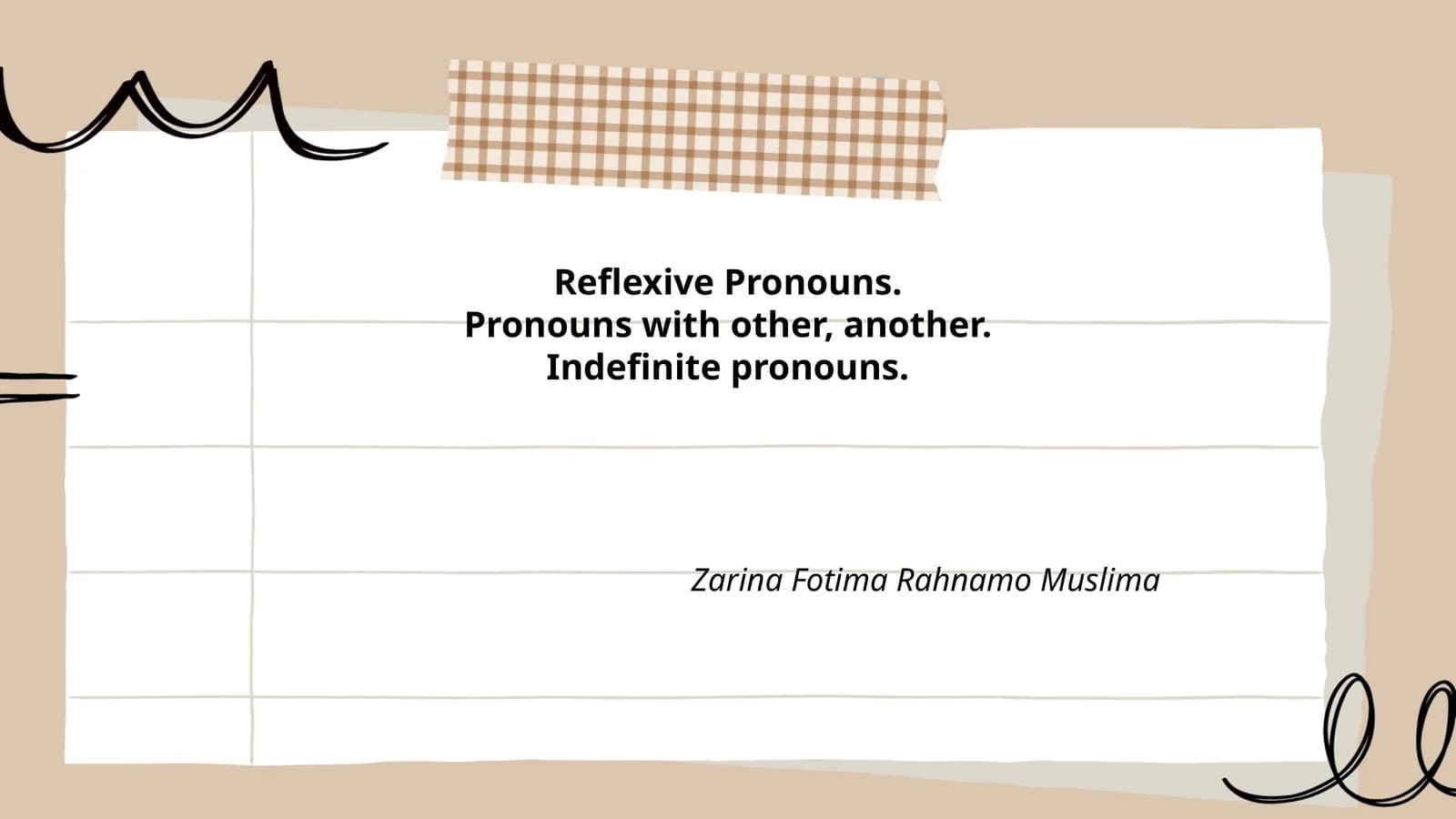 Reflexive Pronouns
