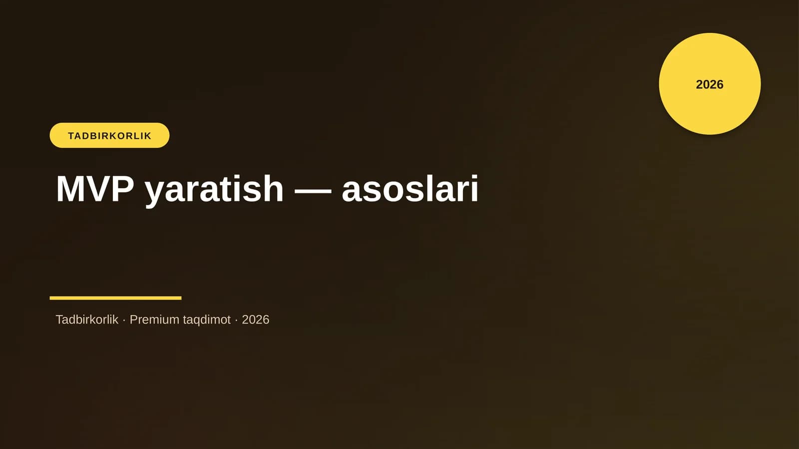 MVP yaratish — asoslari