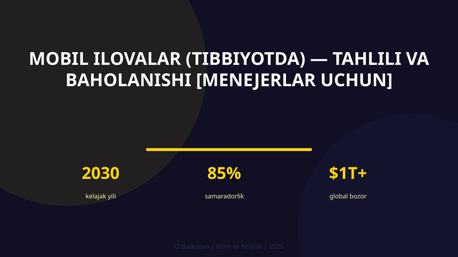 Mobil ilovalar (tibbiyotda) — tahlili va baholanishi [menejerlar uchun]