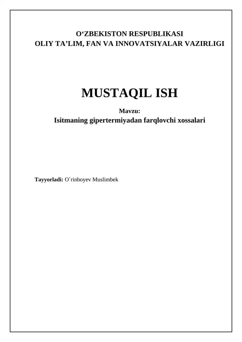 Isitma va gipertermiya holatlari