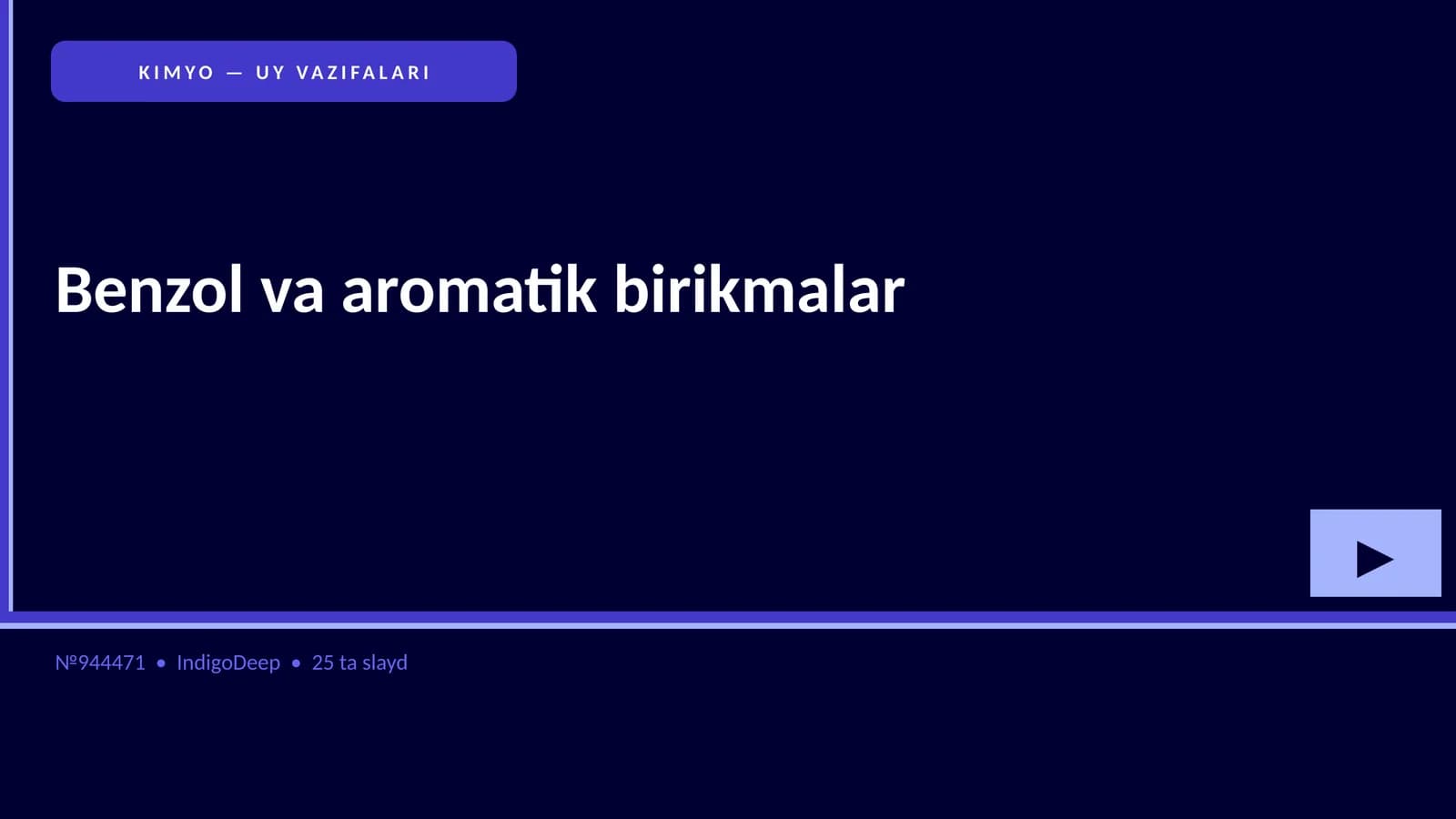 KIMYO — UY VAZIFALARI