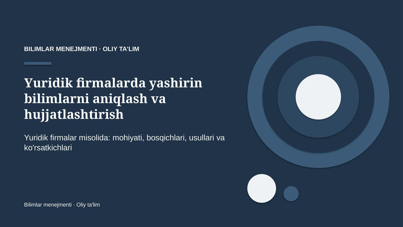 Yuridik firmalarda yashirin bilimlarni aniqlash va hujjatlashtirish