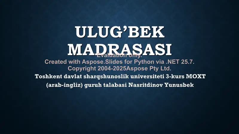 Ulug’bek madrasasi