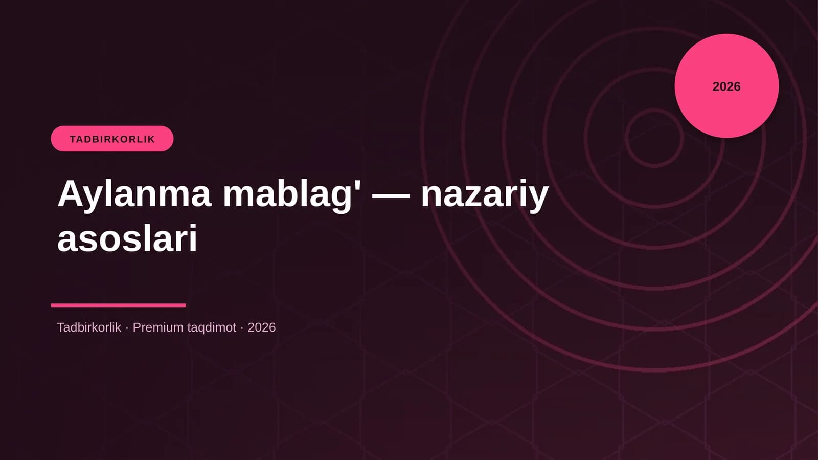 Aylanma mablag' — nazariy asoslari