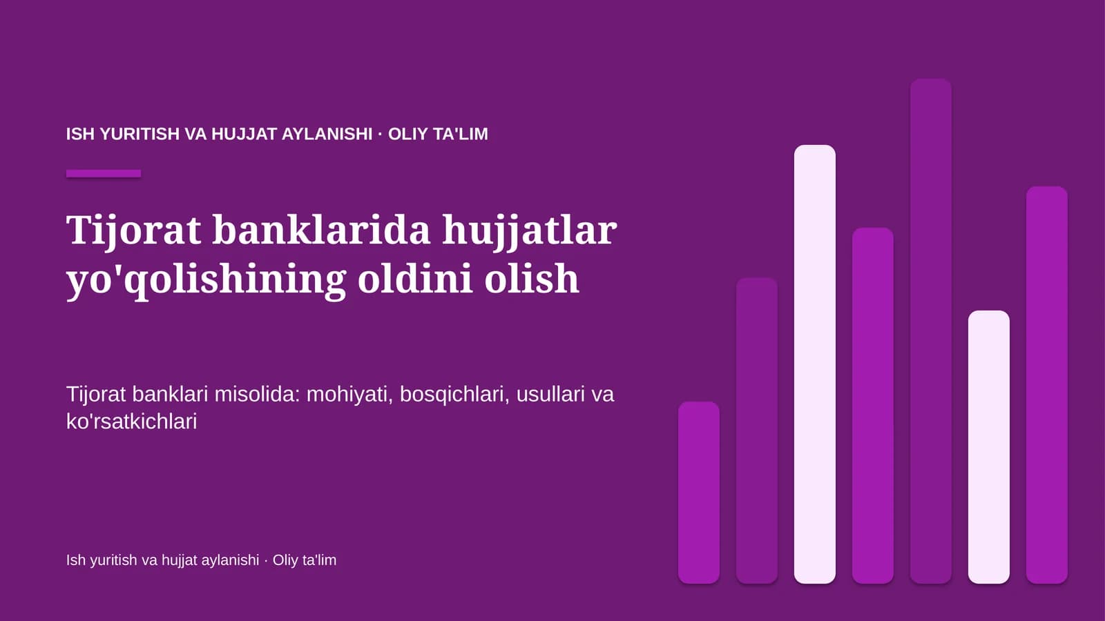 tijorat banklarida hujjatlar yo'qolishining oldini olish 5715