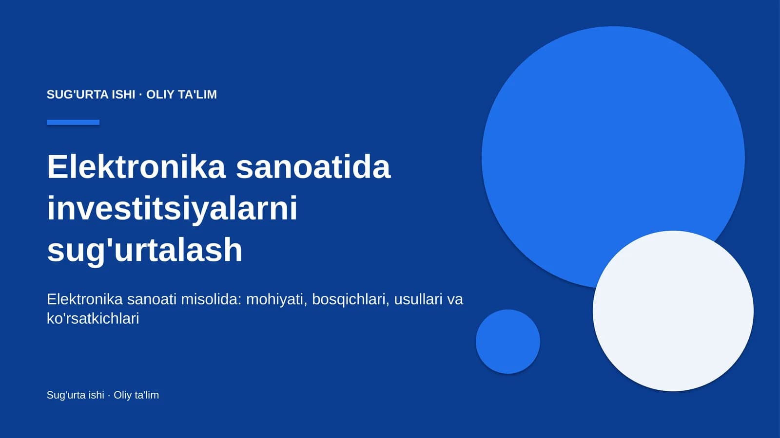 Elektronika sanoatida investitsiyalarni sug'urtalash