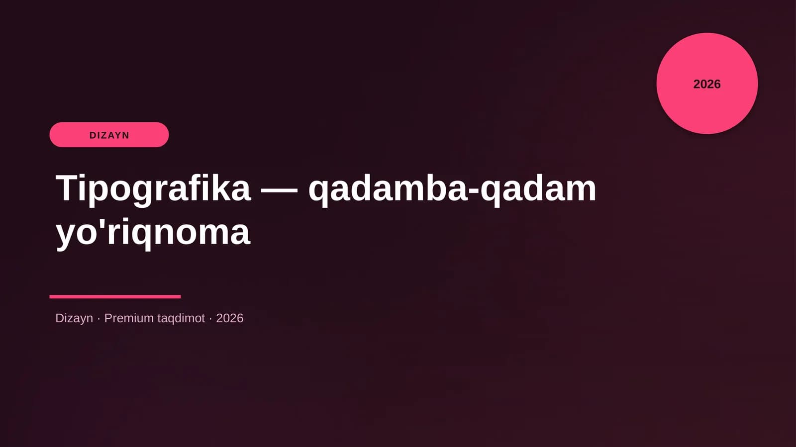 Tipografika — qadamba-qadam yo'riqnoma