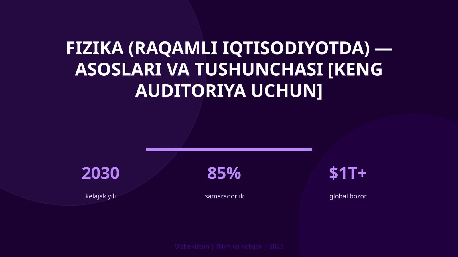 FIZIKA (RAQAMLI IQTISODIYOTDA) — ASOSLARI VA TUSHUNCHASI [KENG AUDITORIYA UCHUN]
