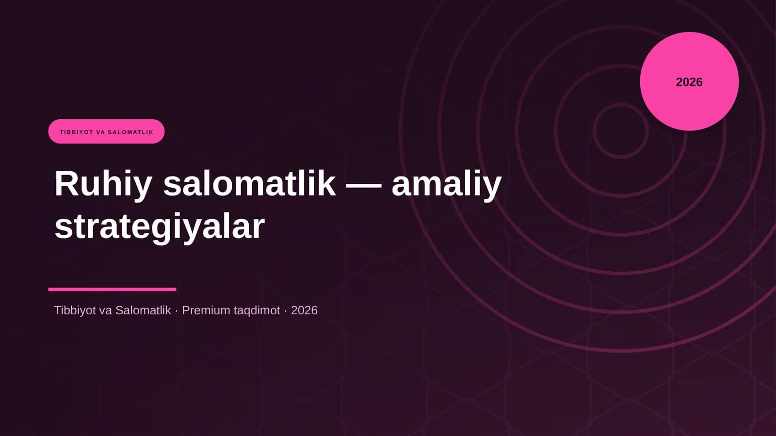 Ruhiy salomatlik — amaliy strategiyalar