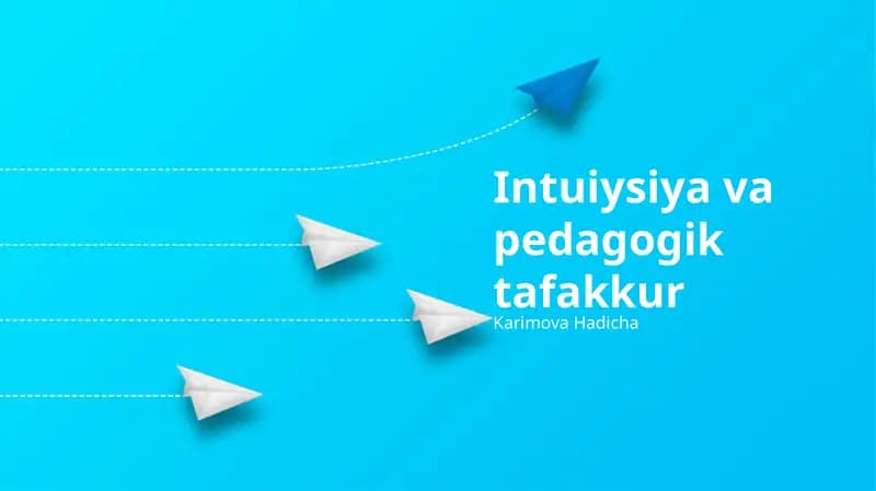 Intuiysiya va Pedagogik Tafakkur