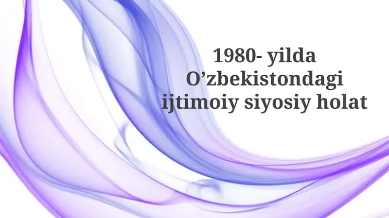 O'zbekistondagi ijtimoiy hayot va madaniyat 1980 yilda