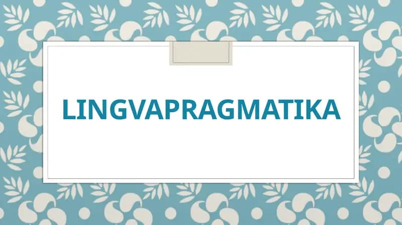 Lingvapragmatika